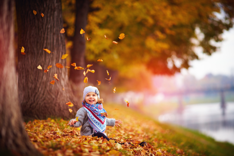 happy baby autumn season 